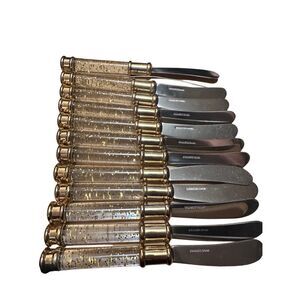 Cambridge Cheese knives Spreader Set Stainless steel Gold Glitter Handles (12)